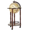 COSTWAY Weinregal Globusbar Servierwagen mit Rollen Hellbraun Massivholz Bild 2