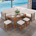 Celya Gartenlounge-Set 8-tlg. mit Esstisch Beige Akazie Bild 2