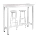 Woltu Bartisch Set 1x Tisch + 2x Hocker Weiß Metall Bild 2
