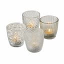 Spetebo Teelichthalter 4er Set Glas transparent mit Verzierungen Bild 2