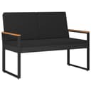 vidaXL Gartenbank Schwarz mit Kissen Poly-Rattan Bild 2