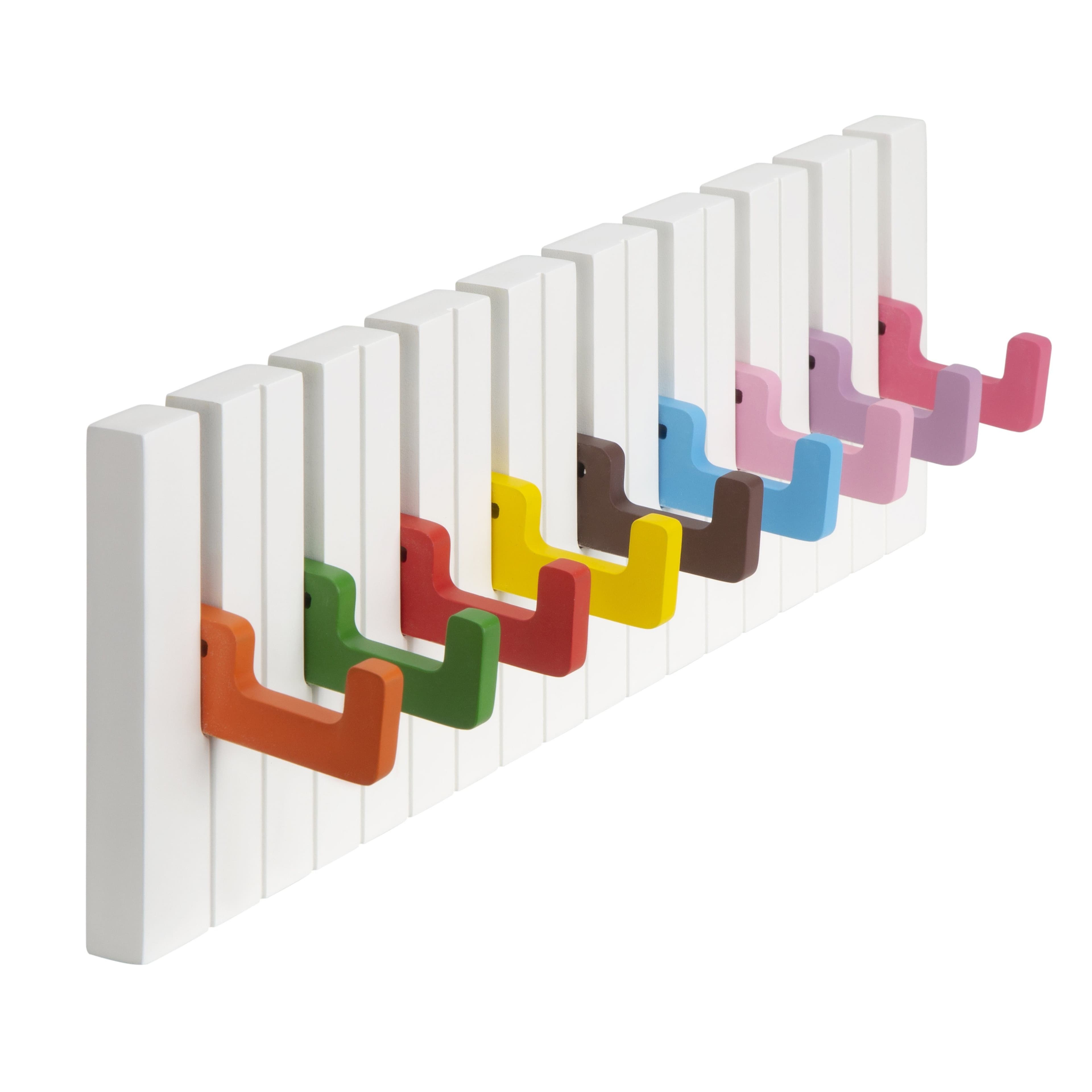 RICOO Garderobenleiste Klavier-Design Weiß - Bild 2