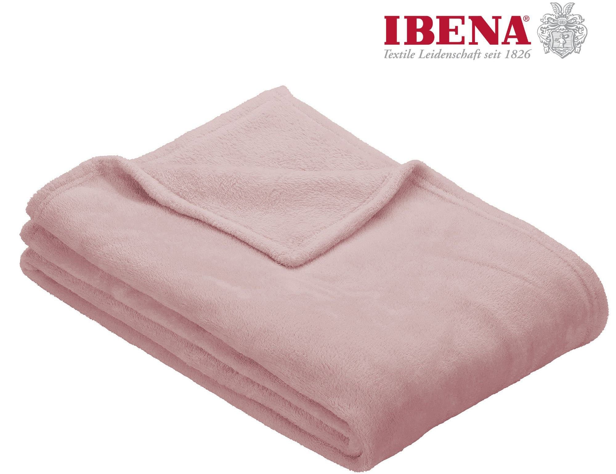 IBENA Uni Fleecedecke Olbia Rosa Kuscheldecke - Bild 2