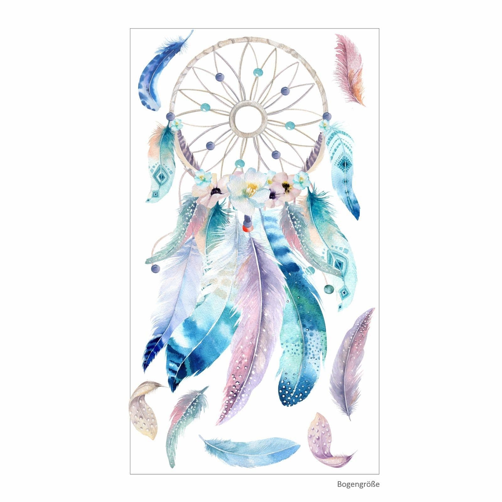 nikima Wandtattoo Traumfänger Blau mit Federn PVC-Folie - Bild 2
