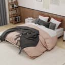 BlingBin Polsterbett Samt Beige Modernes Bettgestell 160x200 cm Bild 2