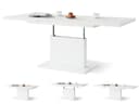 designimpex Couchtisch Orion Höhenverstellbar Weiß Modern Bild 2