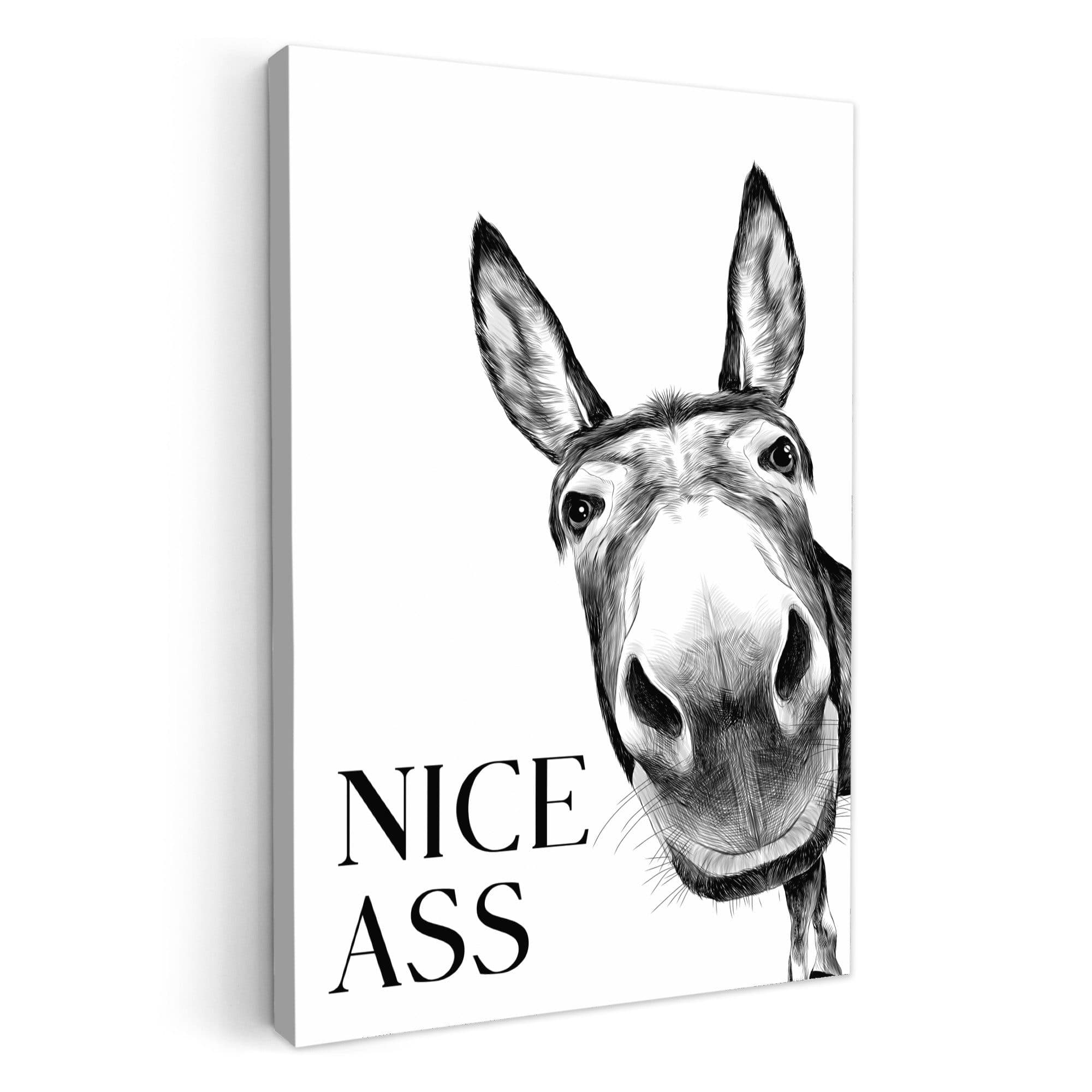 OneMillionCanvasses® Leinwandbild Zitat - Esel - Dieren - Nice ass - Sprüche - Bild 2