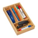 relaxdays Schubladeneinsatz Schubladenorganizer mit 4 Fächern Bambus Natur Bild 2