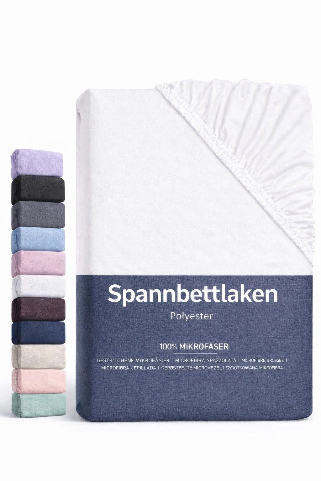 BRB HOME Spannbettlaken Polyester Weiß Mikrofaser - Bild 2