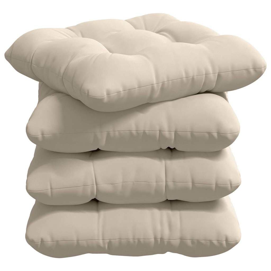 vidaXL Sitzkissen 4-teilig Beige Mikrofaser mit abnehmbarem Bezug - Bild 2
