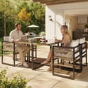 i@home Gartenlounge-Set 5-tlg für 4 Personen mit 4 beigen Kissen & Glastisch Bild 2