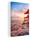 OneMillionCanvasses® Leinwandbild Japan Pagode Sakura Fuji Bild 2