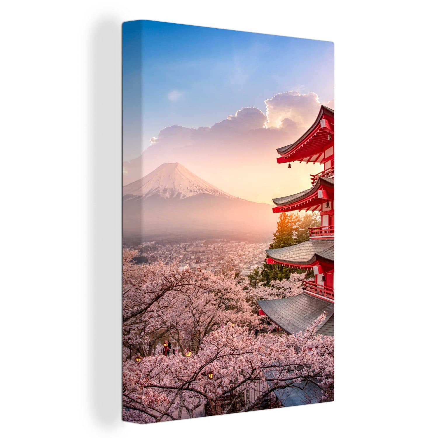 OneMillionCanvasses® Leinwandbild Japan Pagode Sakura Fuji - Bild 2