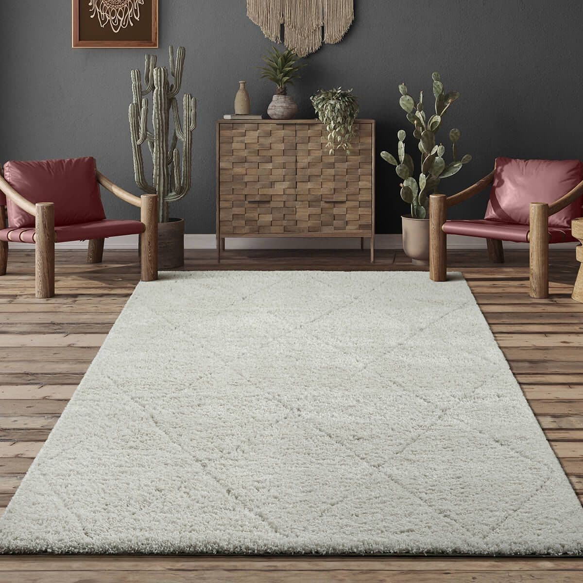 THE CARPET Bahar Shaggy Teppich Beige Grau Skandinavisch Hochflor - Bild 2