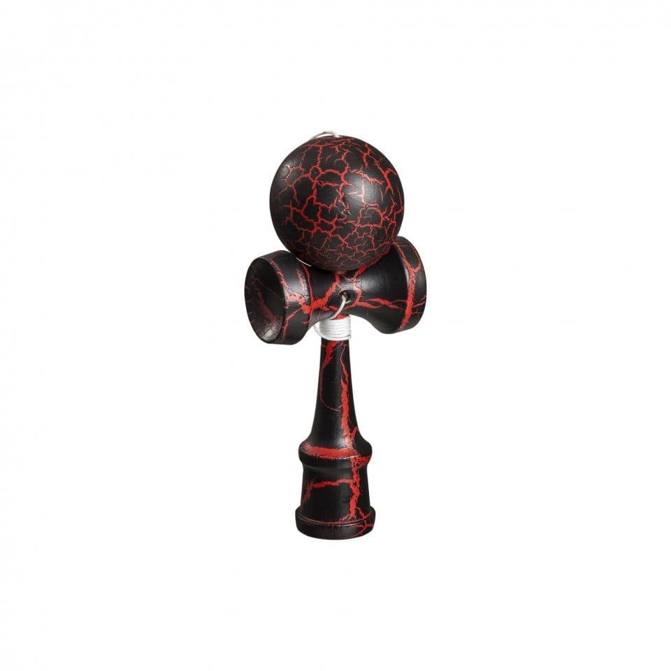 Philos Kendama - Geschicklichkeitsspiel Schwarz-Rot Robinienholz