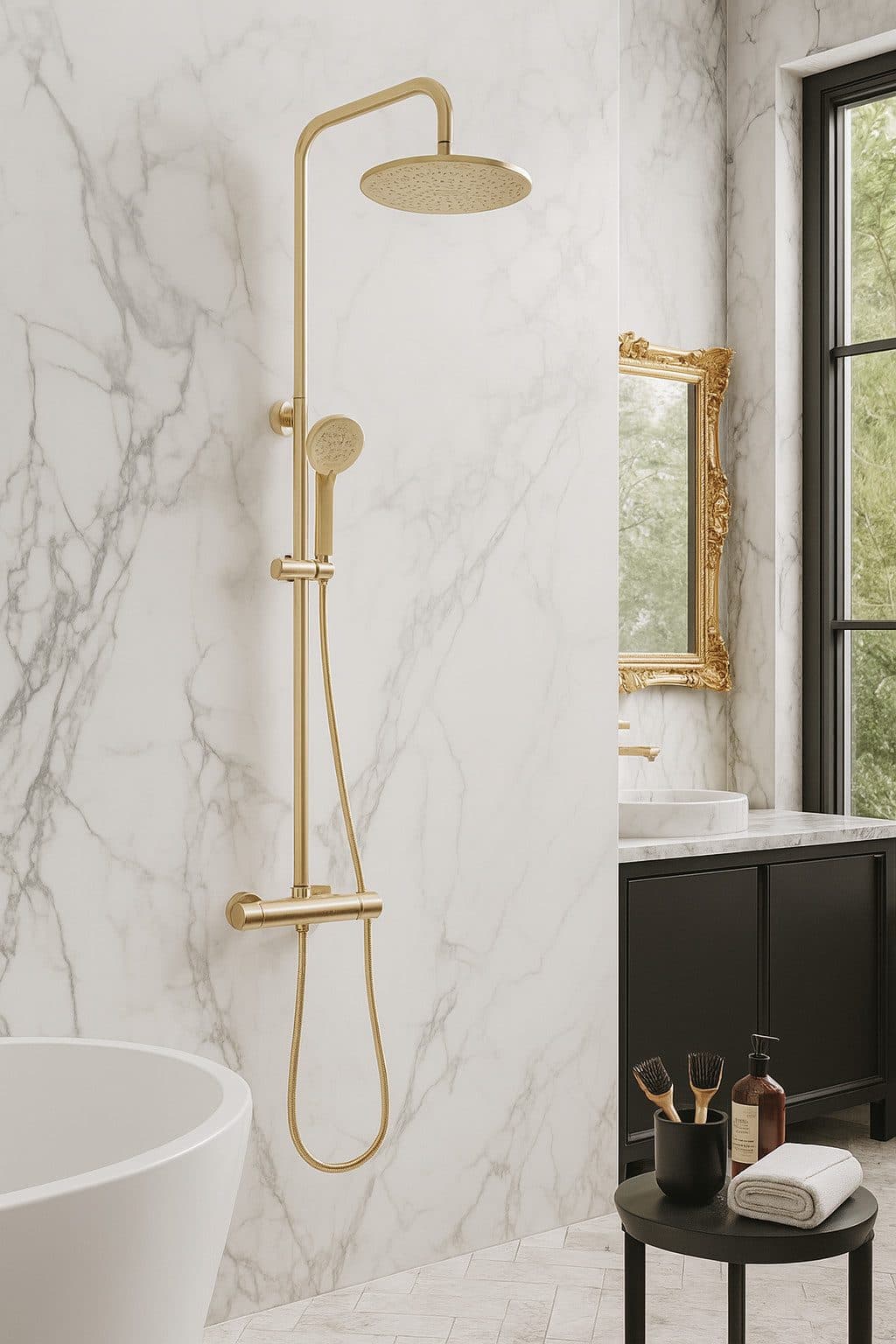 wohnwerk.idee Duschsystem PAROT Matt Gold mit Thermostat - Bild 2