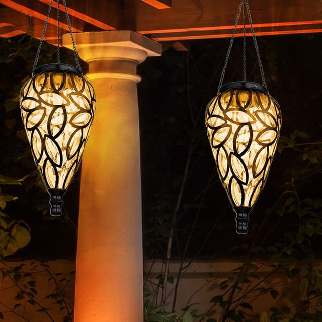 GLOBO LIGHTING LED Solarleuchte Warmweiß Hängeleuchte Außenlampe