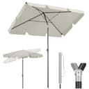 Sekey Rechteckschirm Grau Beige UV50+ Balkon Sonnenschirm Knickbar Bild 2