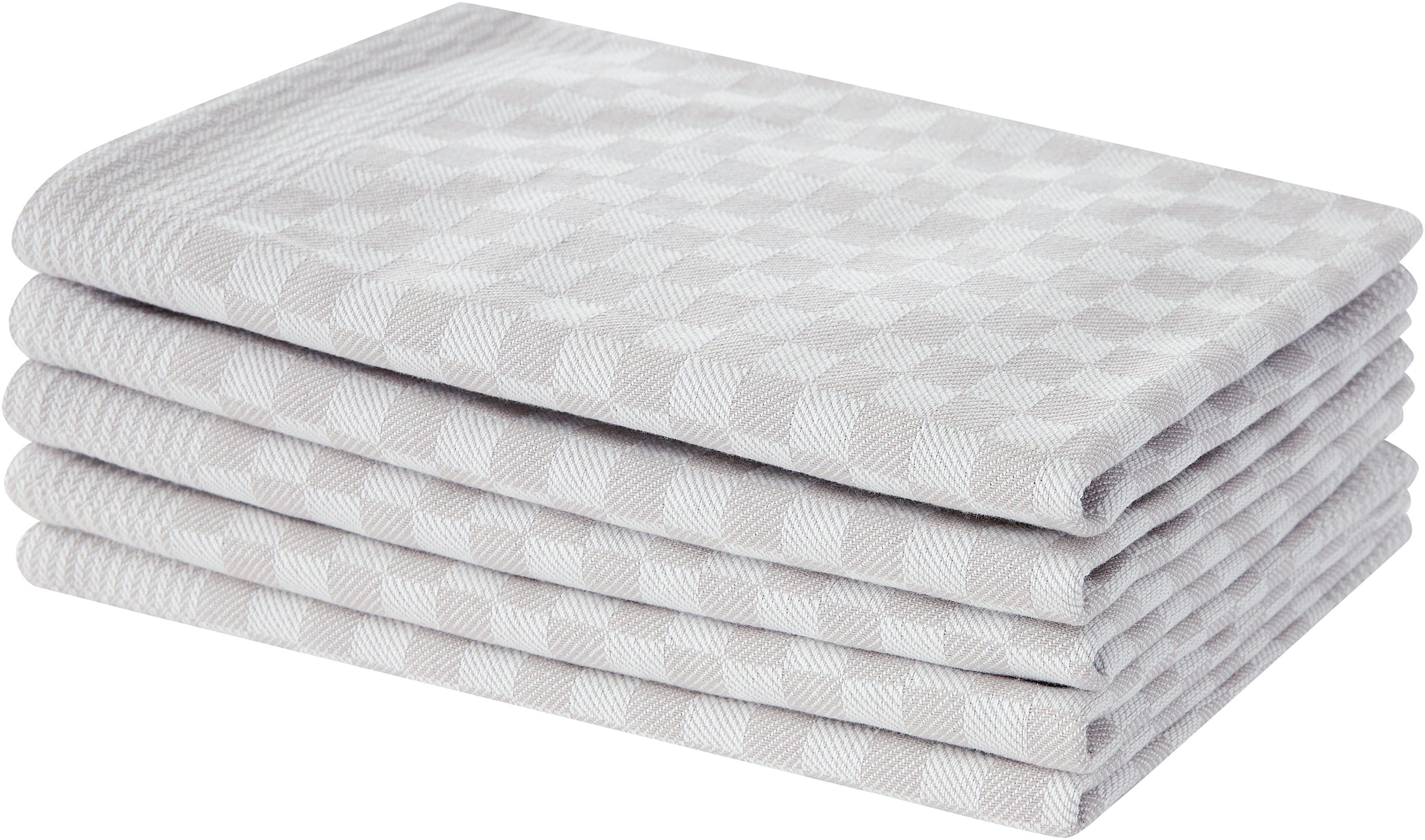 OTTO home Geschirrtuch Keersten 5er Set Grau 100% Baumwolle - Bild 2