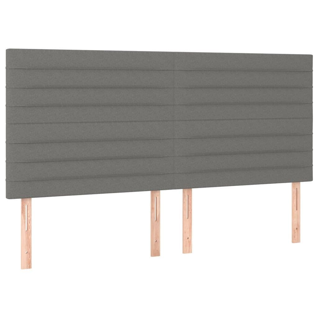 vidaXL Bett Kopfteil Dunkelgrau Stoff Lärchenmassivholz - Bild 2