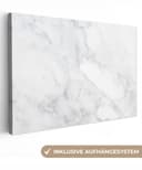 OneMillionCanvasses® Leinwandbild Marmor Weiß Grau Fotodruck 30x20 cm Bild 2