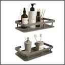 LIVINA HOME Duschablage ohne Bohren Schwarz mit 4 Haken Bild 2
