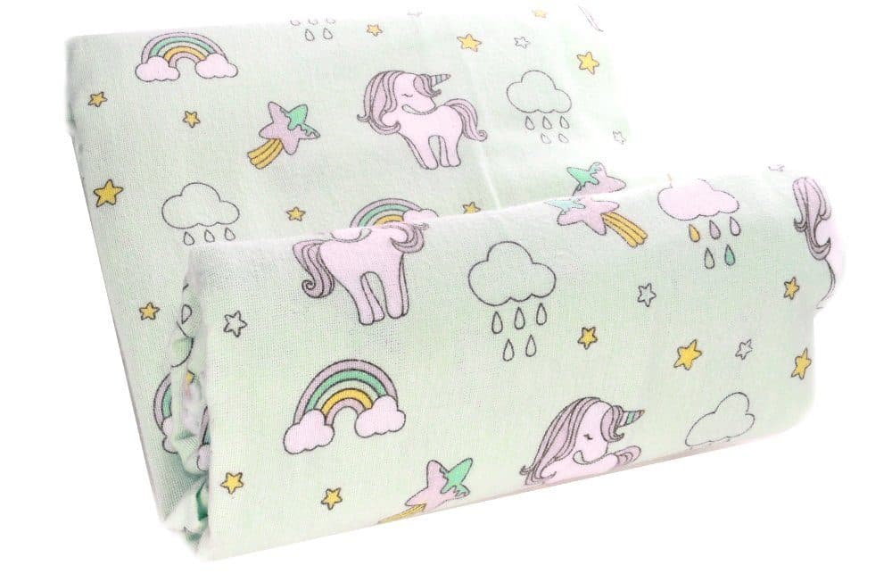 La Bortini Baby Wickeltuch Grün Einhorn