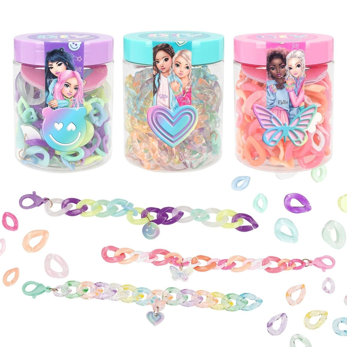 Depesche DIY Click Chain Kreativset Lila mit Bärchen-Anhänger