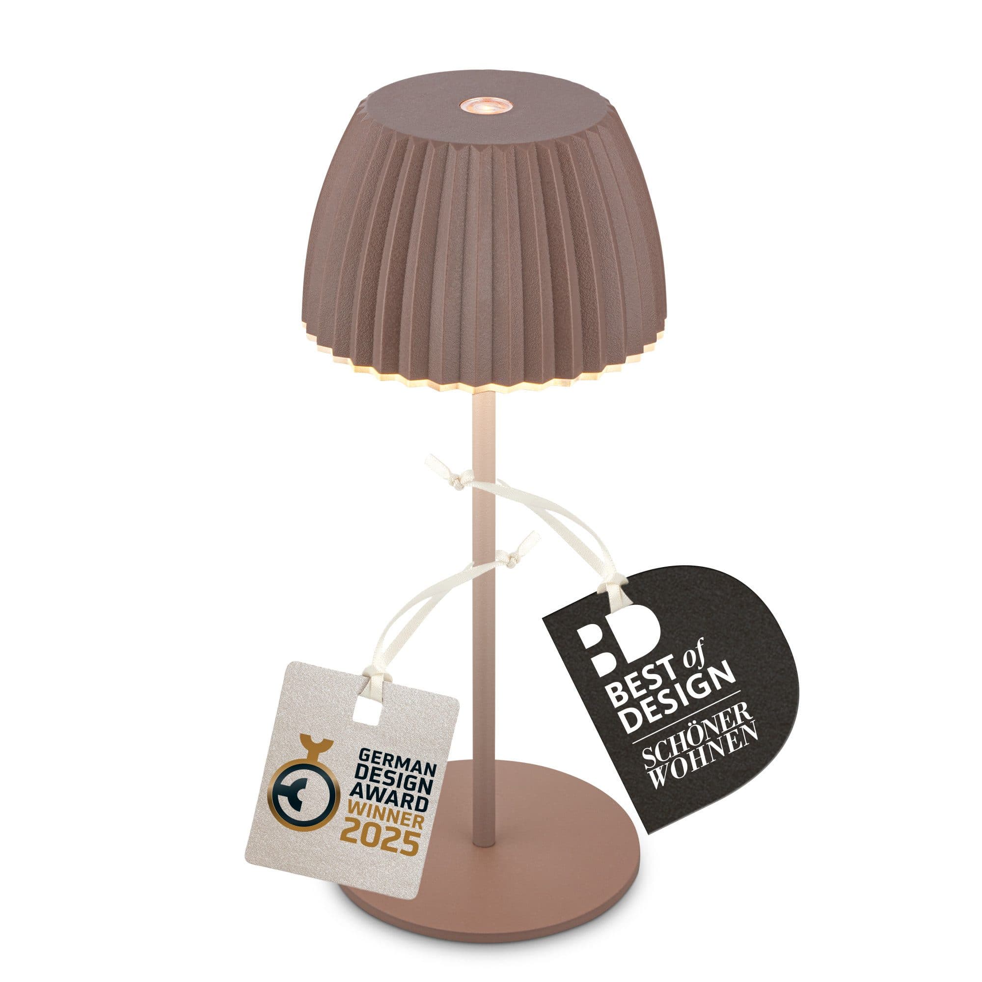 BRILONER LEUCHTEN LED Tischleuchte Akku Braun Touchdimmer IP44 - Bild 2