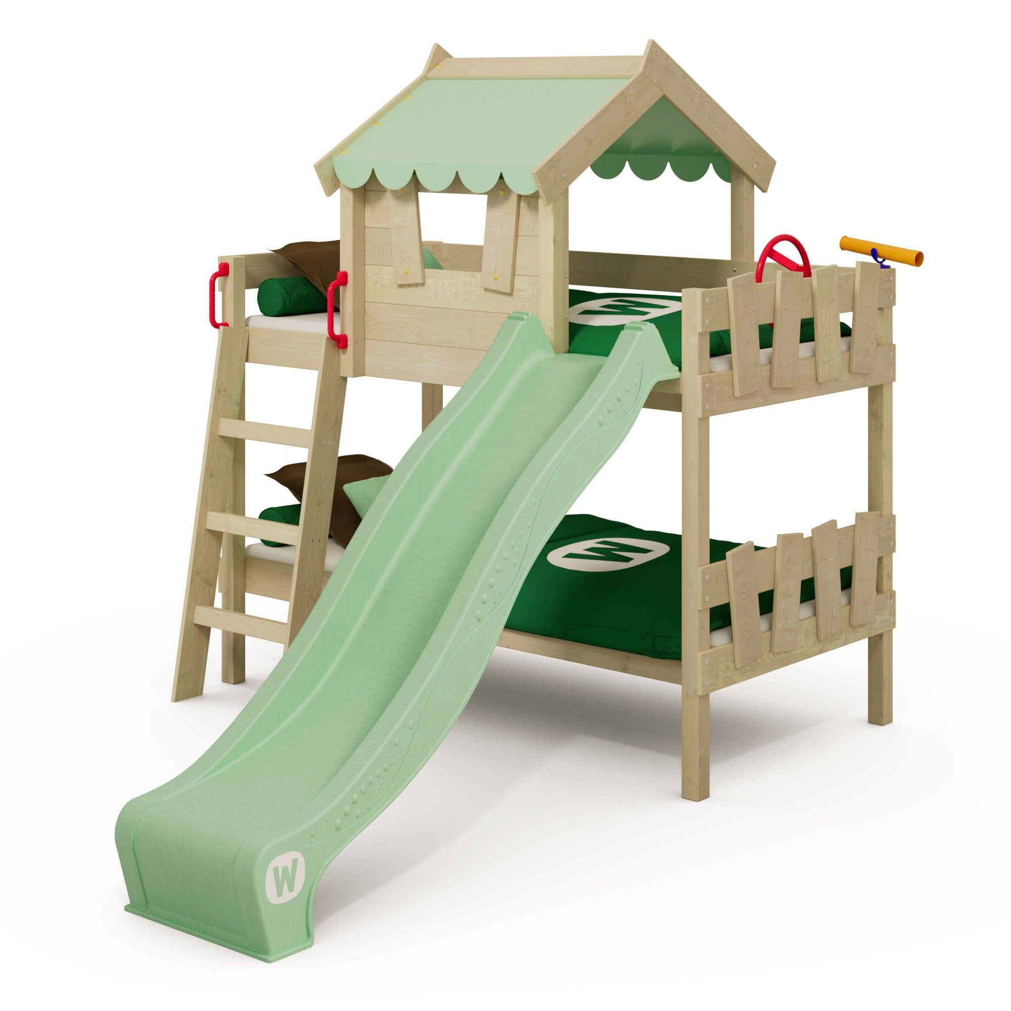 Wickey Kinderbett Crazy Fancy mit Rutsche Massivholz Grün - Bild 2