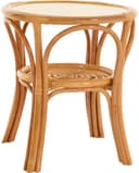 Krines Home Beistelltisch Rattan mit Holzplatte rund Honig Bild 2