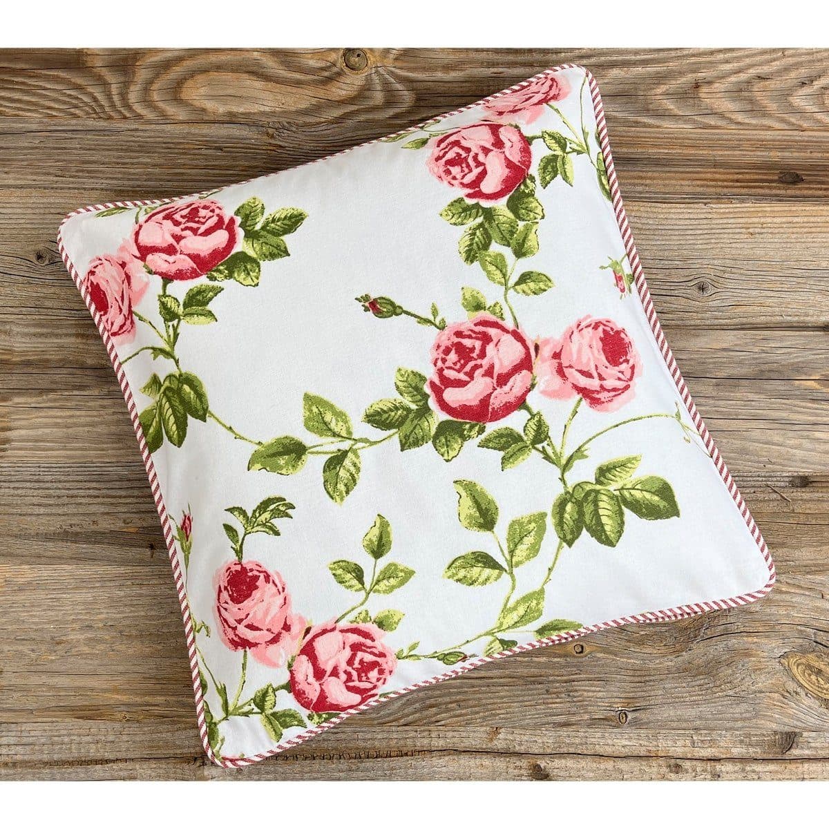 matches21 HOME & HOBBY Kissenbezug 40x40 cm Rosa Rosen Landhausstil Baumwolle