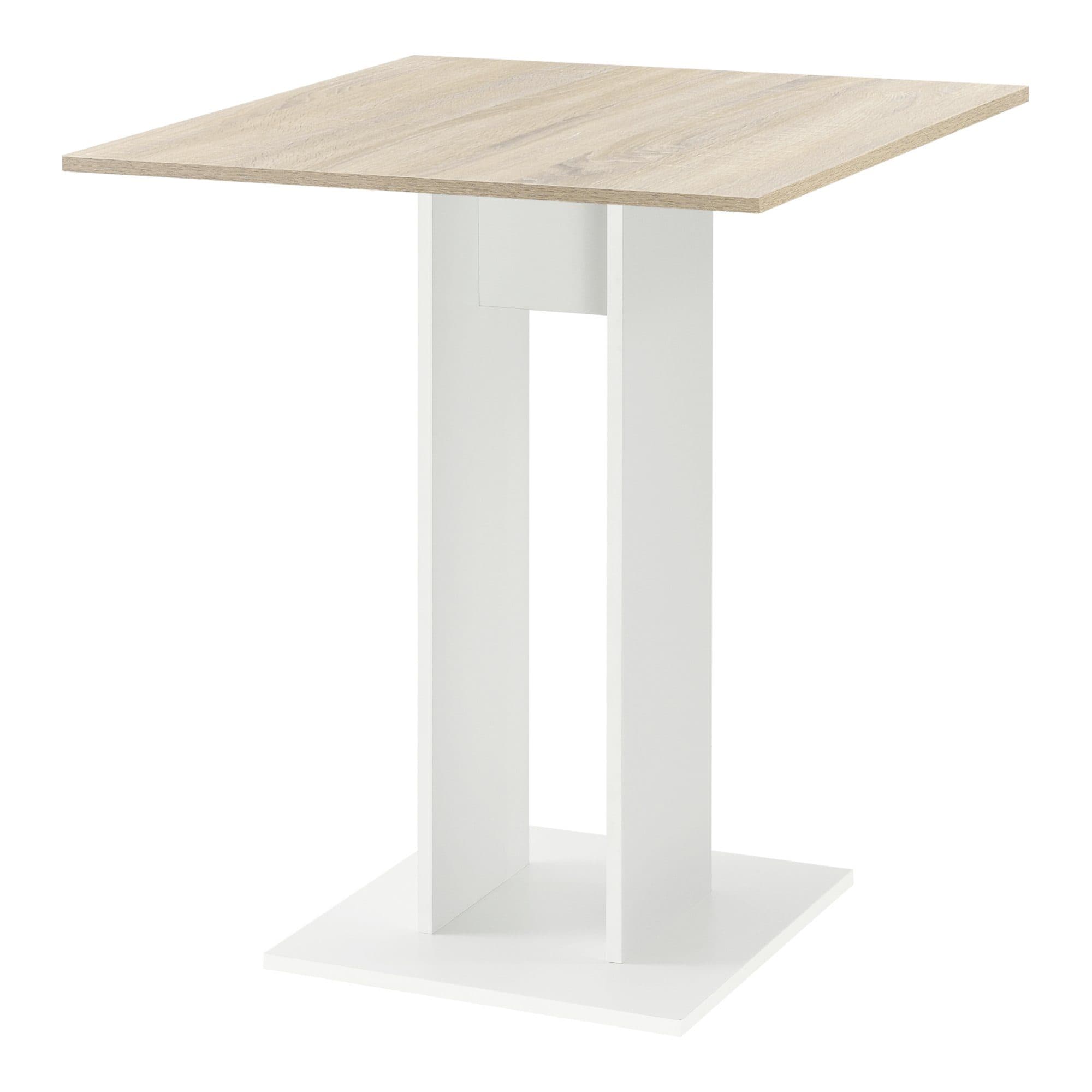 en.casa Küchentisch Lindesnes quadratisch 65x65x78cm Eicheoptik Weiß - Bild 2