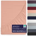 BRB HOME Spannbettlaken Jersey Baumwolle Rosa Rundumgummi Bild 2