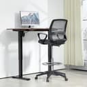 Vinsetto Bürostuhl Grau mit Armlehnen und Fußstütze Bild 2