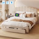 Gdood Polsterbett 140x200 Samt mit Stauraum & USB Bild 2