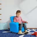 HOMCOM Kindersessel Blau mit Liegefunktion und Becherhalter Bild 2
