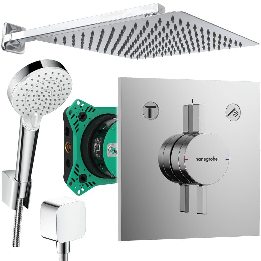 Hansgrohe und Jowi Duscharmatur Unterputz Duschsystem mit Kopfbrause DuoTurn E