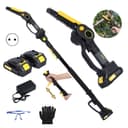 Rutaqian Akku-Hochentaster 2-in-1 mit 2x 21V Akku & Teleskopstange Bild 2