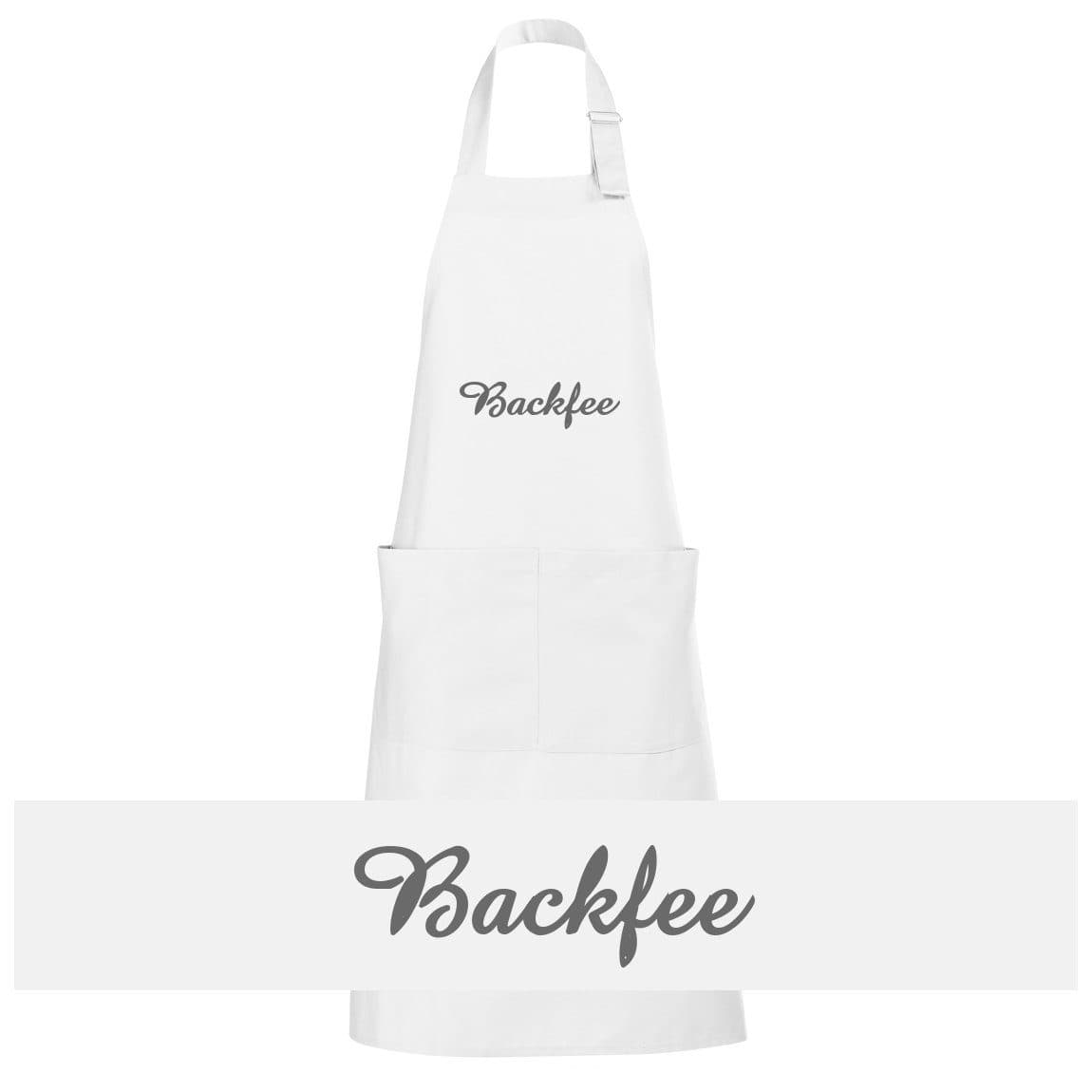 Schnoschi Küchenschürze Weiß mit Backfee Bestickung