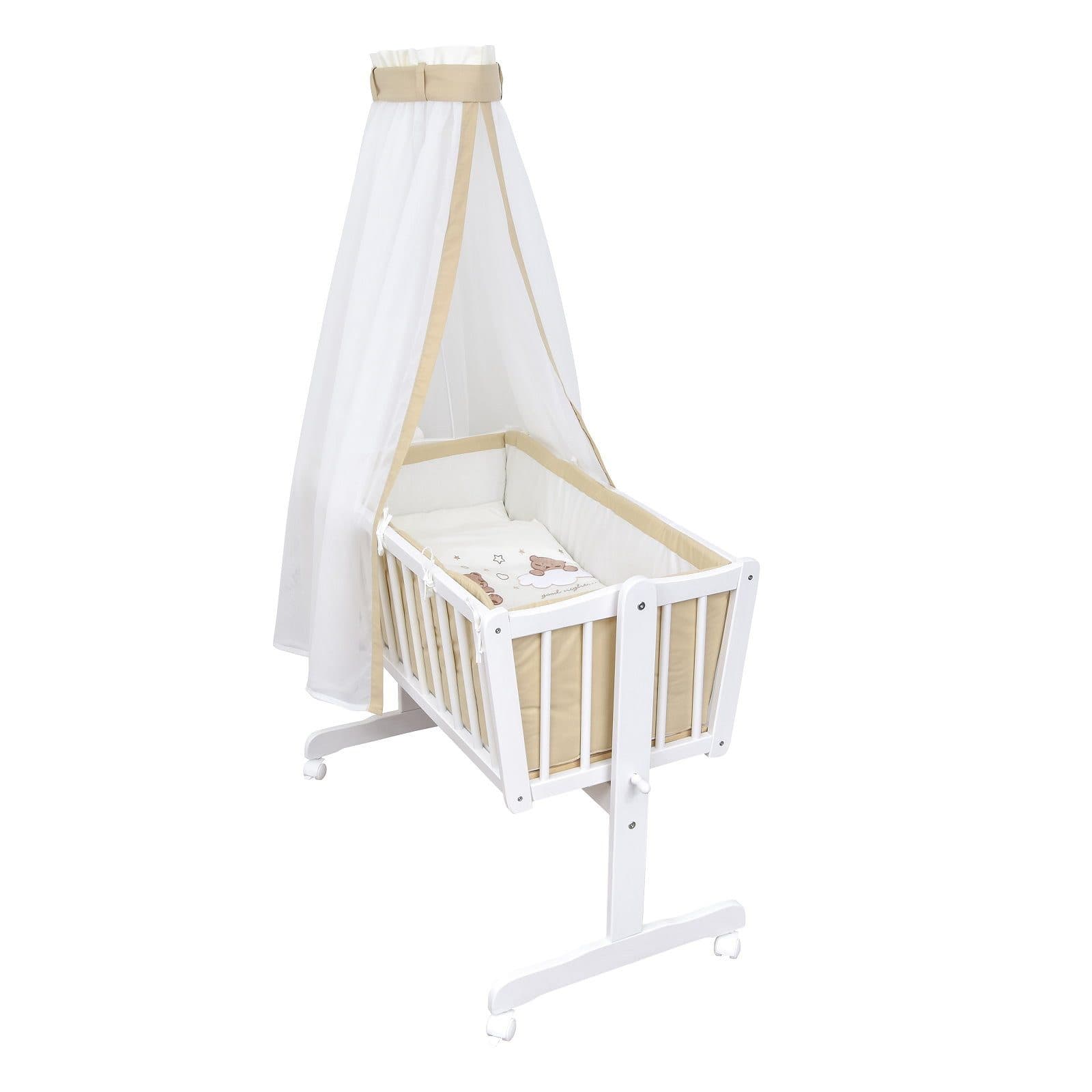 Baby-Delux Babybettwäsche Wiegenset 6-teilig Traumland Beige Weiß - Bild 2