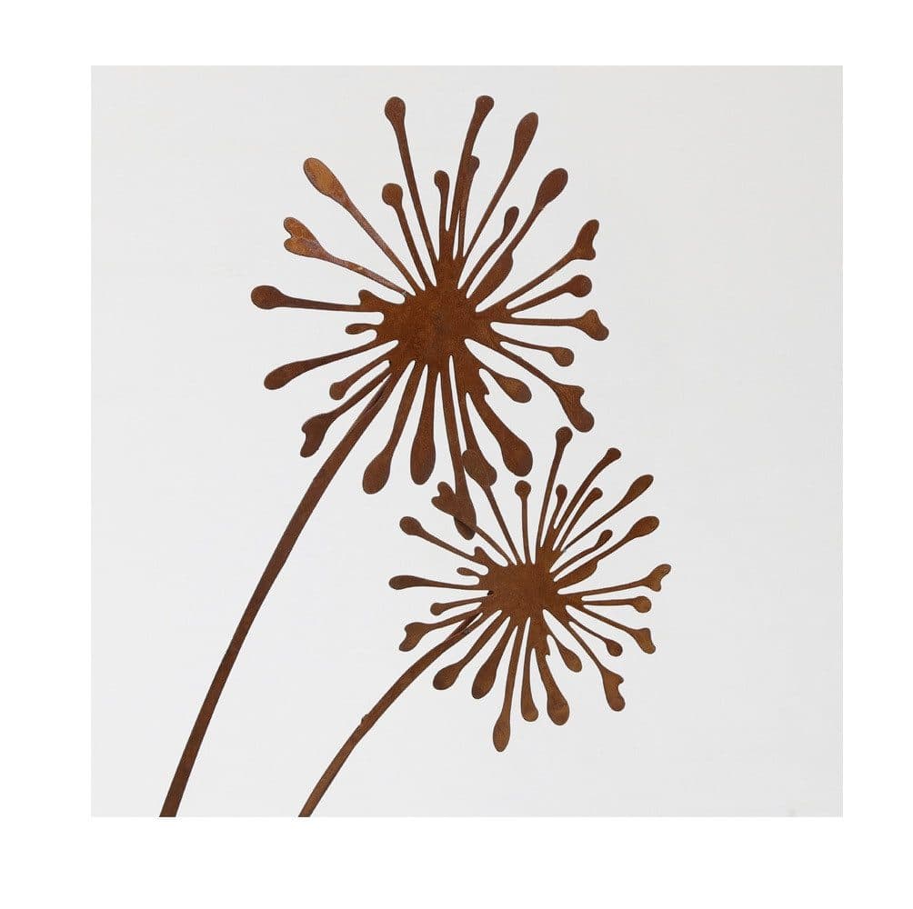 mucHome Gartenstecker Pusteblume Naturrost Braun