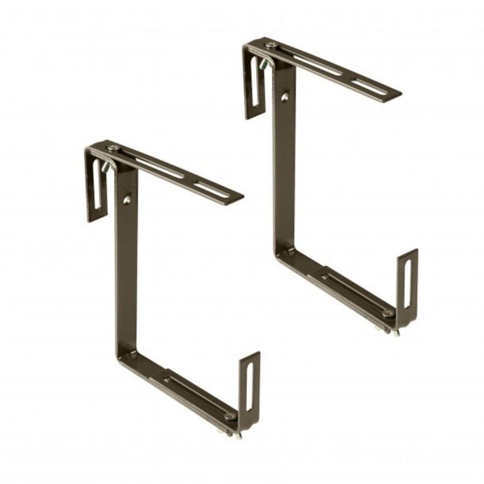 Greemotion Blumenkastenhalter Braun 2-fach verstellbar PVC-ummantelt
