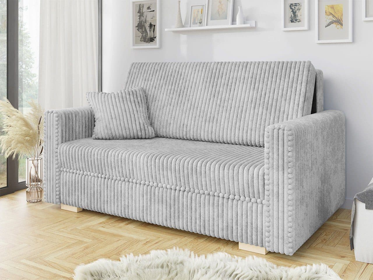 MIRJAN24 Schlafsofa Viva Piano III Grau mit Bettkasten und Schlaffunktion - Bild 2