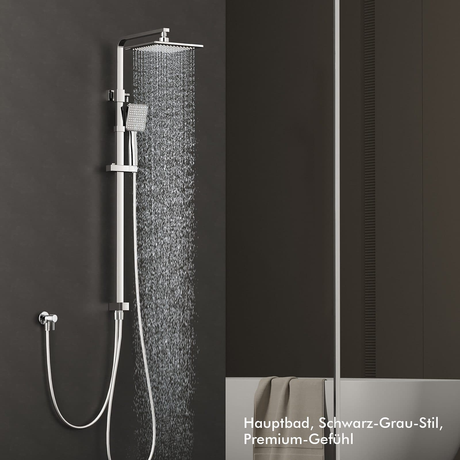 HOMELODY Duschsystem Chrom Regendusche Duschset ohne Armatur - Bild 2
