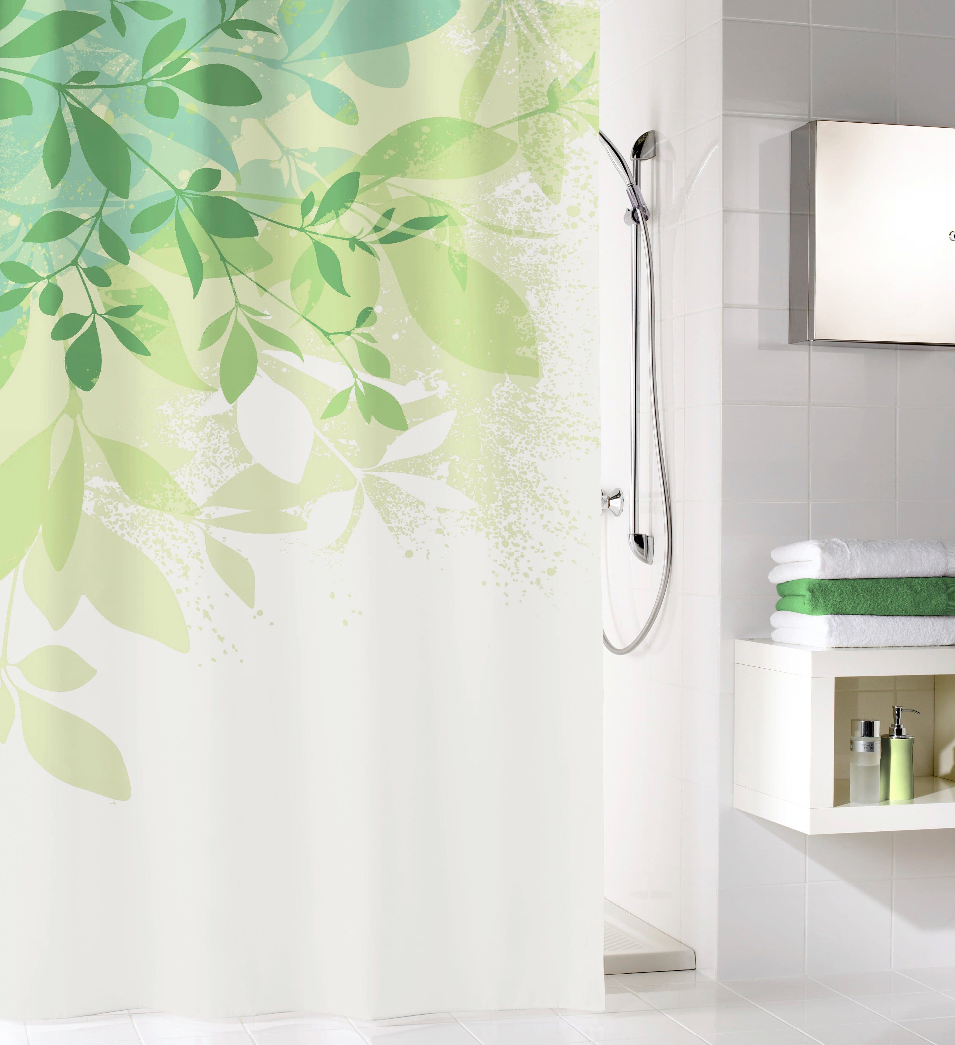 Kleine Wolke Duschvorhang Floresta Grün Creme 180x180cm Polyester
