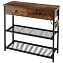 COSTWAY Konsolentisch schmal mit 2 Schubladen Ladestation Holz Bild 2