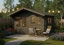 Alpholz Gartenhaus Gabriel 435x367 cm Grau Holz Set Bild 2