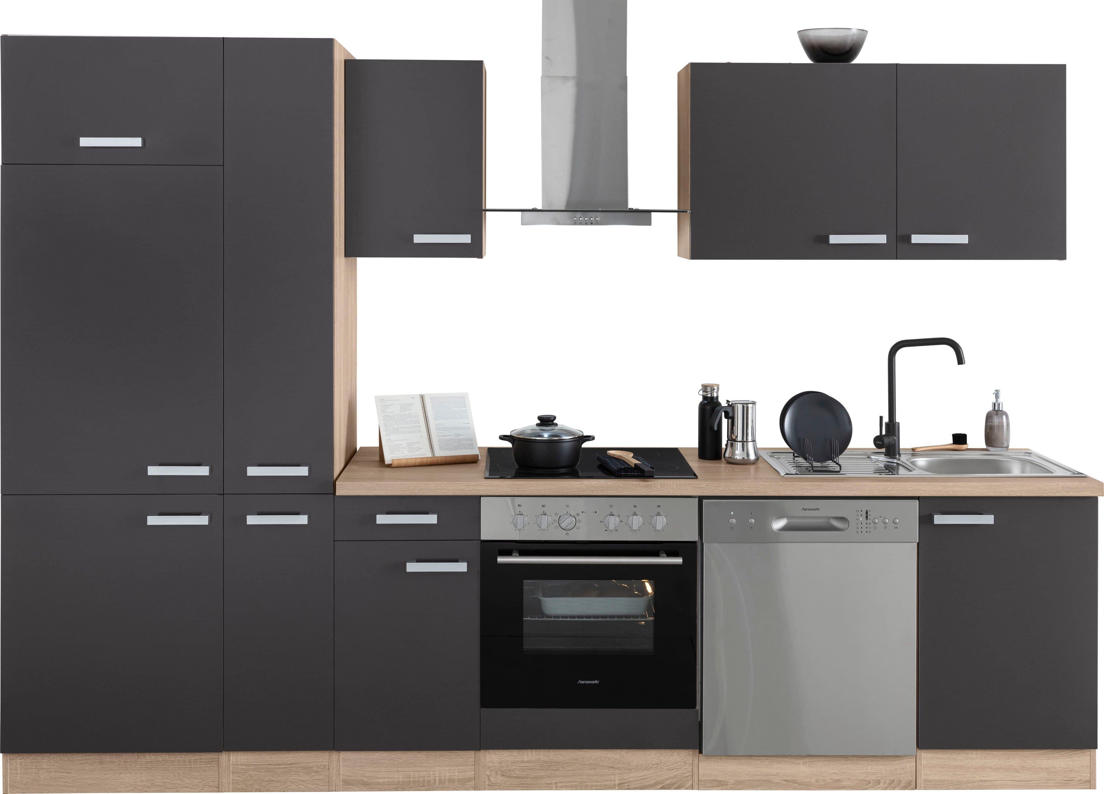 OPTIFIT Küchenzeile Leer 300 cm mit E-Geräten und Kühlschrank - Bild 2