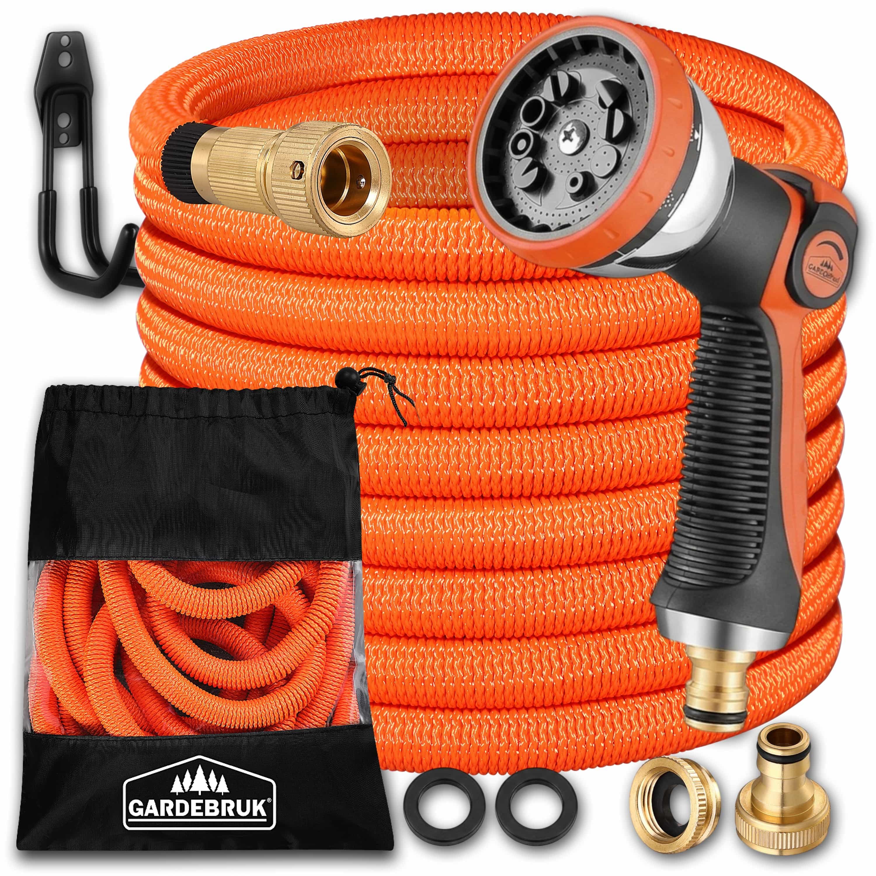 Gardebruk Bewässerungsschlauch 15m Orange mit Vollmessing-Adapter - Bild 2